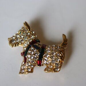 Vintage Signed Kenneth Jay Lane Scottie Dog Brooch KJL